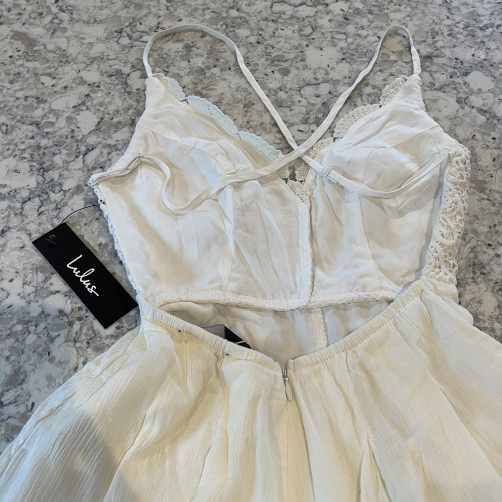 Lulus Ivory Lace Romper XS - Picture 9 of 10